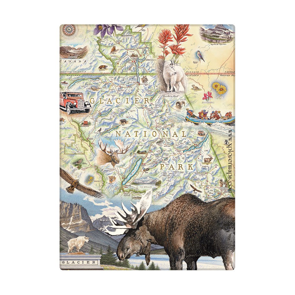Glacier National Park Map Magnets