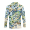 Hoodie with a detailed map design on a white background