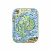 Medium Serving Tray Map of Acadia National Park with colorful illustration on a white background