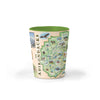 Adirondacks Map Ceramic Shot Glass featuring original hand-drawn map artwork by Xplorer Maps artist Chris Robitaille.
