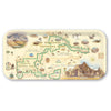 Small serving tray Map of Badlands National Park on a decorative tray with illustrations of animals and landmarks.