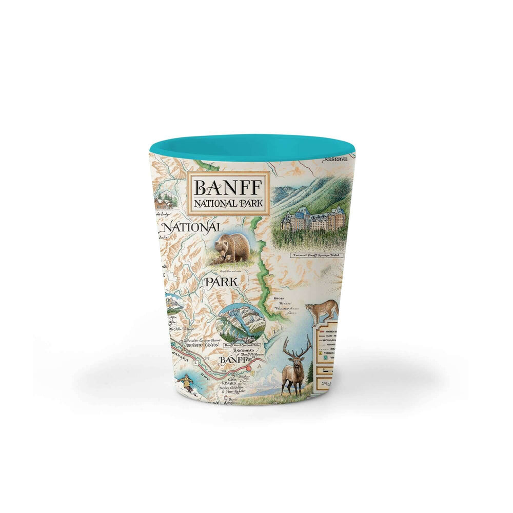Banff National Park Map Shot Glass