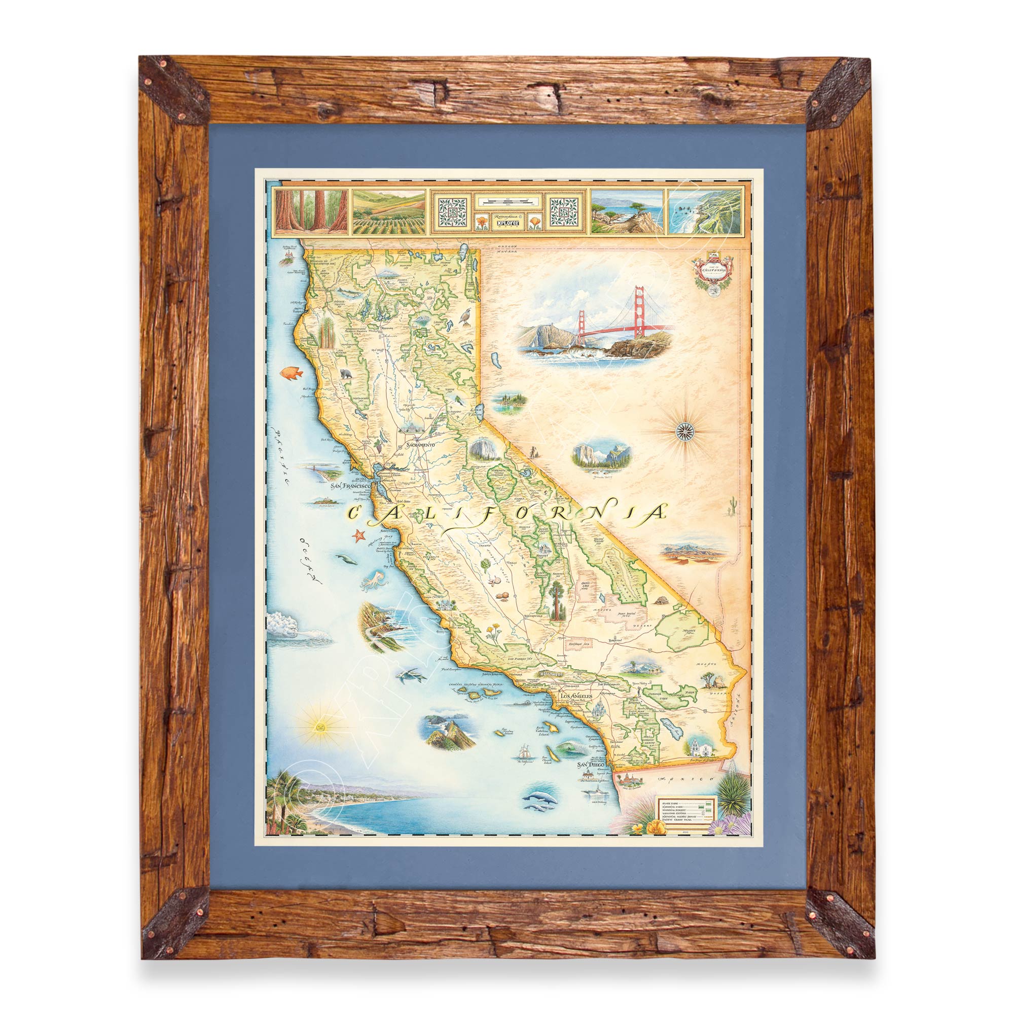 California State Hand-Drawn Map