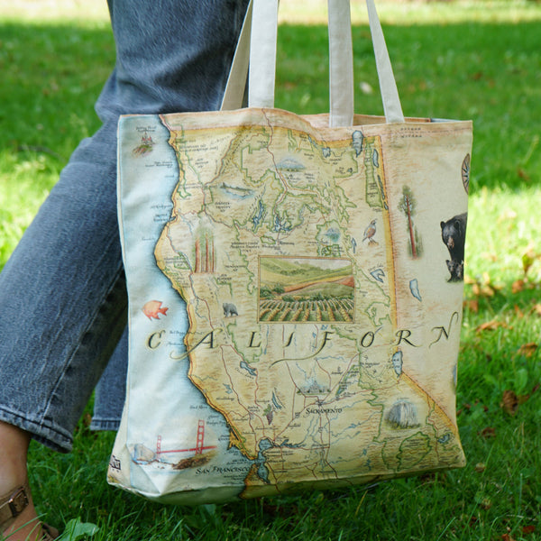 California State Map Canvas Tote Bag
