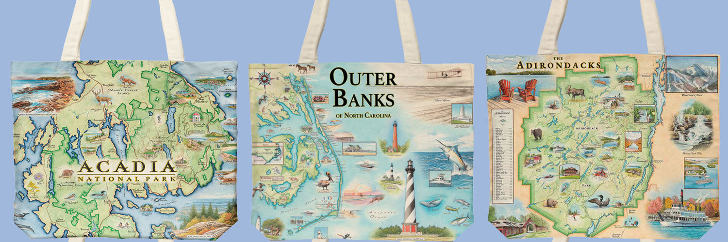 Canvas Tote Bag Bundle - 4 for $80 - Xplorer Maps