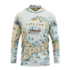Sun Shirt Hoodie with Cape Cod map design on a white background