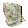 Map-themed neck gaiter  with Flathead Lake map design on a white background