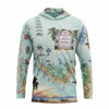Sanibel & Captiva Islands sun shirt hoodie with a detailed map design on a light blue background