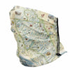 Neck gaiter with Glacier National Park map design on a white background