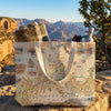 Tote bag with Grand Canyon design in a natural setting