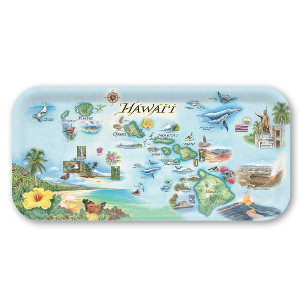 Hawai'i Map Wood Serving Trays