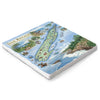 Hand-drawn Isle Royale National Park map on a 6x6 natural stone trivet by Xplorer Maps