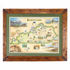 Kentucky State Hand-Drawn Map framed on white background