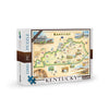 Jigsaw puzzle box featuring a map of Kentucky on a white background