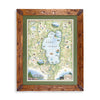Lake Tahoe Framed Map on white background