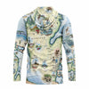 Back Sun Shirt Hoodie with a detailed map design of Michigan on a white background