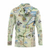 Hoodie with a map design on a white background