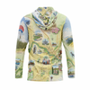 Hoodie with a detailed map design on a white background