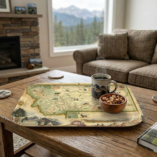 Montana Map Wood Serving Trays