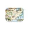 Medium Serving Tray Map of North Carolina on a decorative tray with scenic illustrations.
