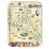 Large Serving Tray Map of North Cascades National Park with illustrations of animals and scenery.