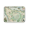 Small Olympic Map-themed decorative serving tray with illustrations and text.