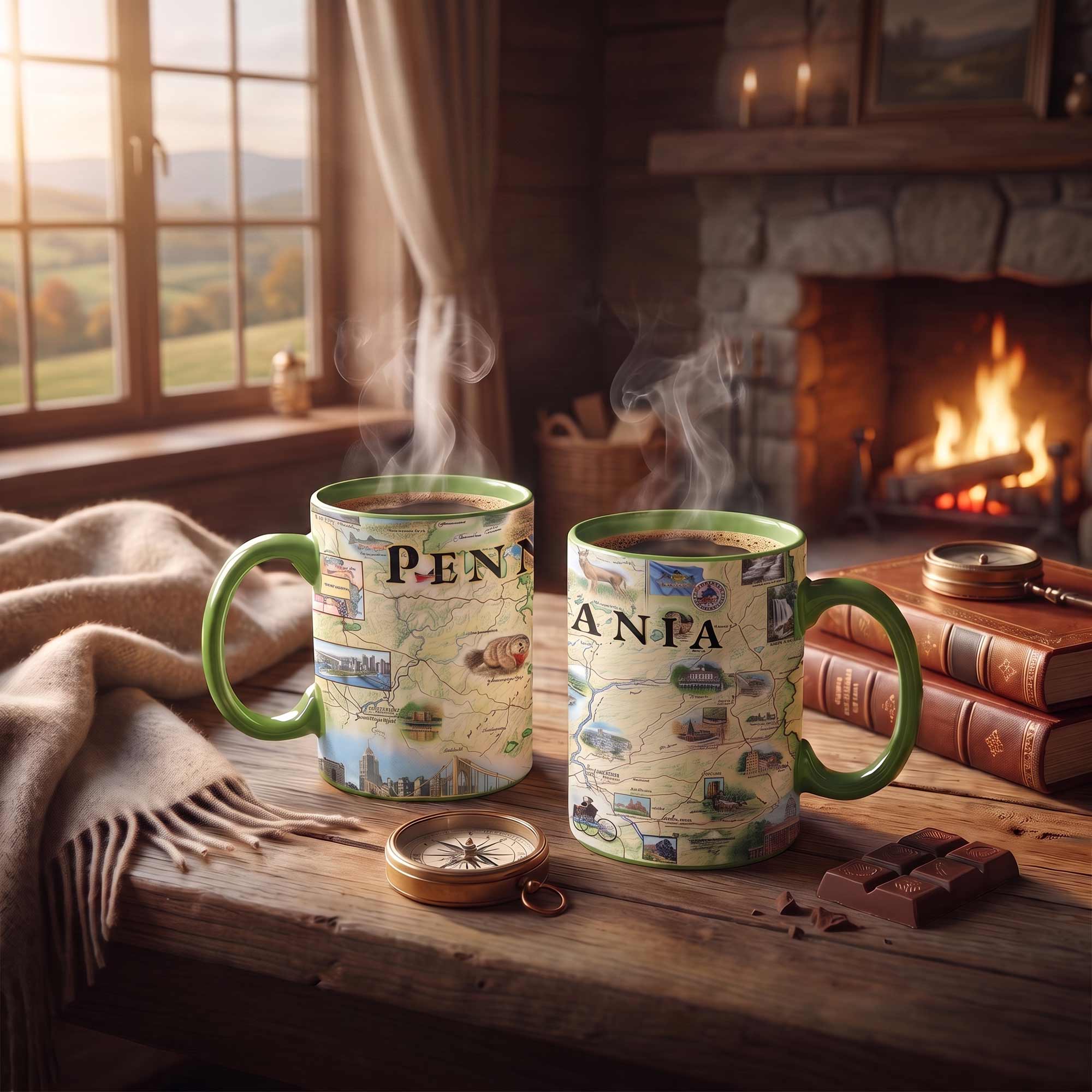 Pennsylvania State Map Ceramic Mug
