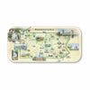 Small Pennsylvania serving Tray map of Pennsylvania on a decorative tray with scenic illustrations.