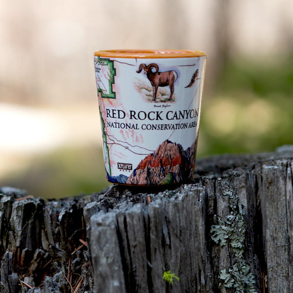 Red Rock Canyon National Conservation Area map shot glass.