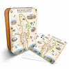 Red Rock Canyon National Park Map Playing cards that features iconic attractions, flora and fauna of that area - Orange Metal Tin