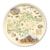 Round Serving Tray with a map of Badlands National Park on a white background