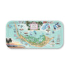 Small Serving Tray Map of Captiva Sanibel Island on a decorative tray with illustrations and text.