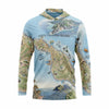 Hoodie with a map design of Santa Catalina Island on a white background