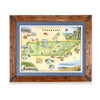 Framed map of Tennessee with wooden frame