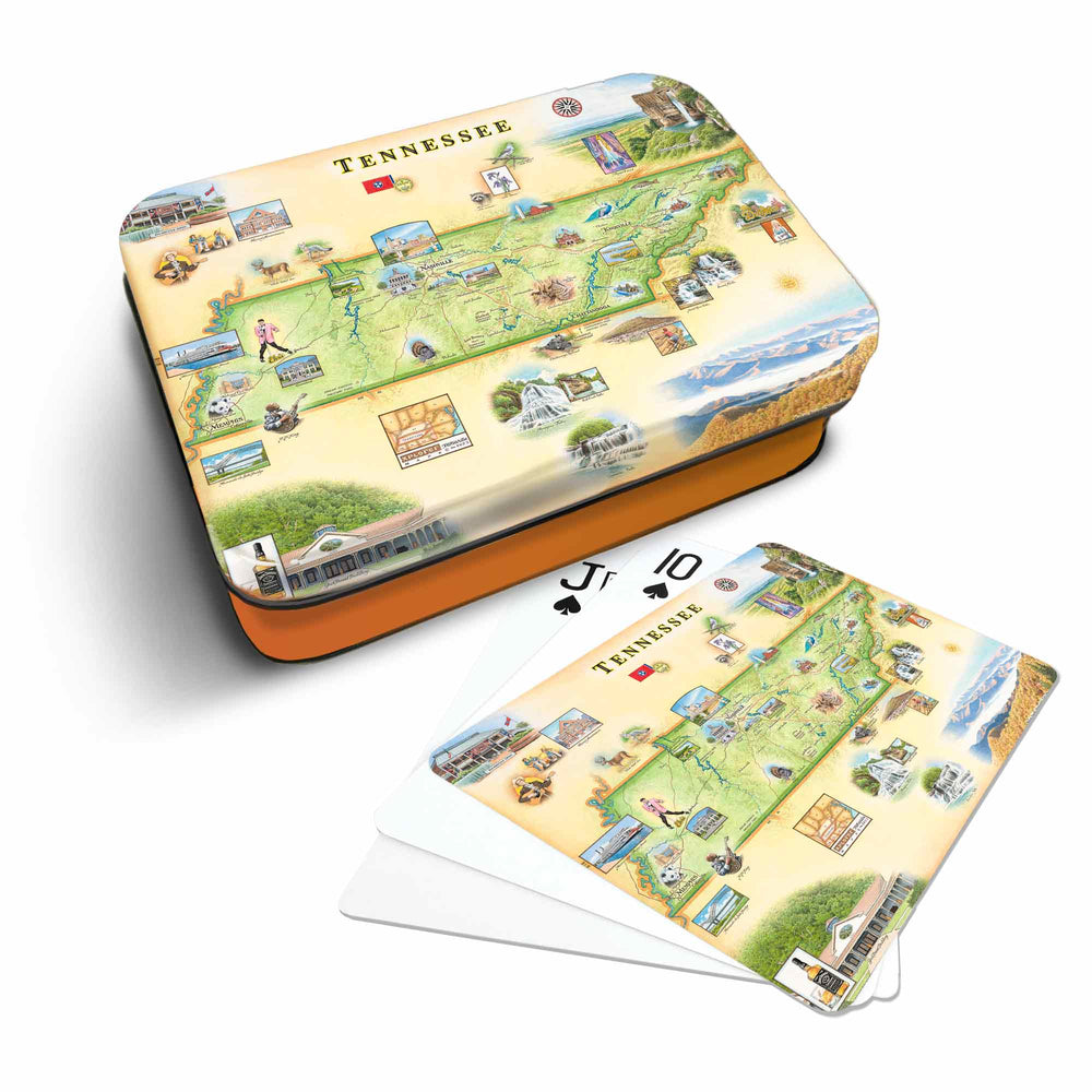Tennessee Map Playing Cards,Xplorer Maps