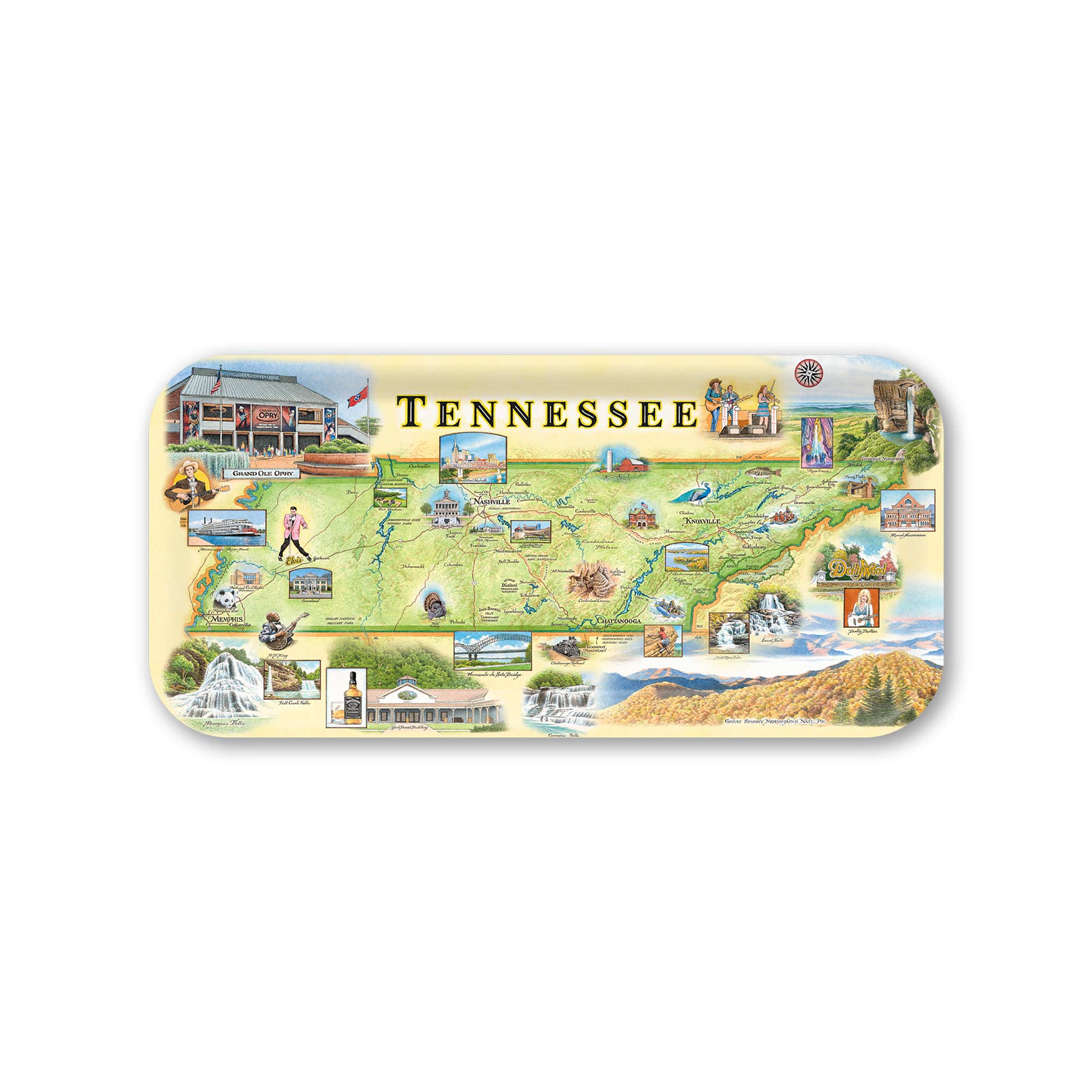 Tennessee Map Wood Serving Trays