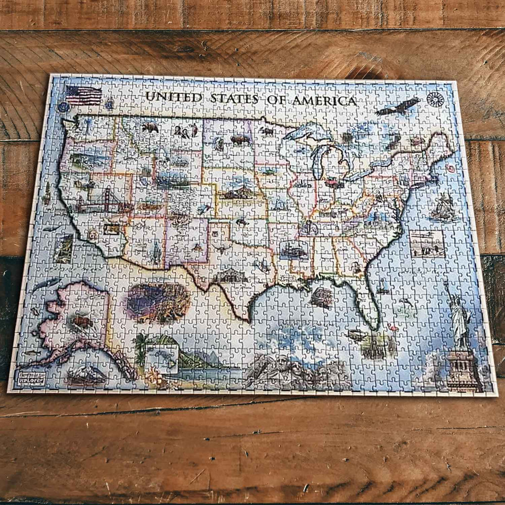 USA Map Jigsaw Puzzle - 1000 Pieces