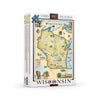 Puzzle box featuring a map of Wisconsin on a white background