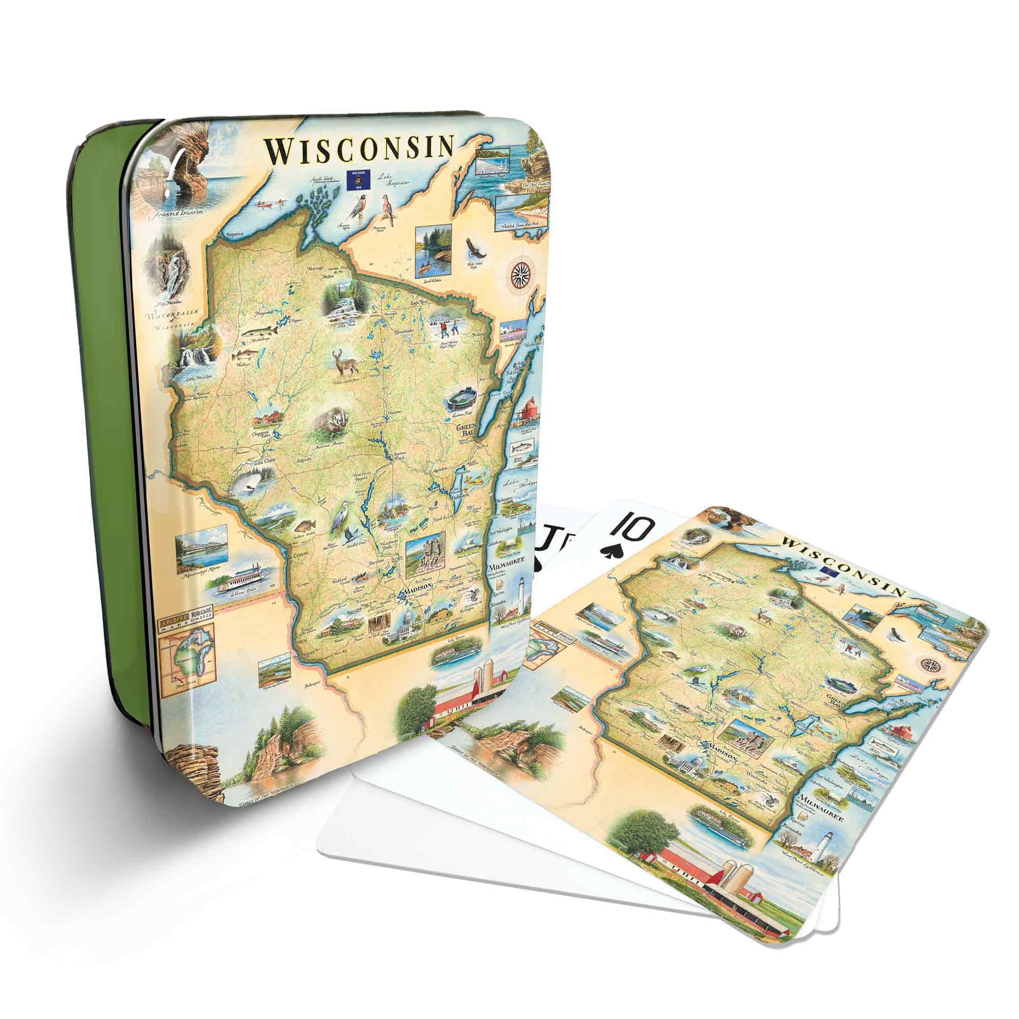 Wisconsin Map Playing Cards