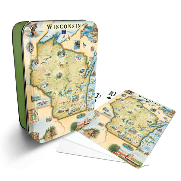 Wisconsin Map Playing Cards