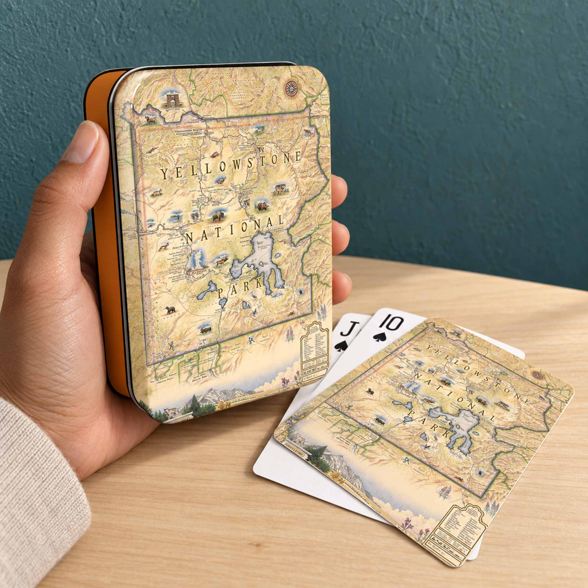 Yellowstone National Park Map Playing Cards