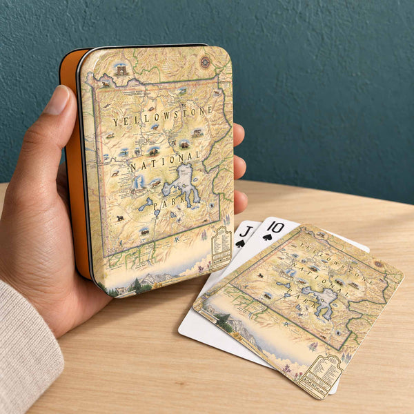 Yellowstone National Park Map Playing Cards