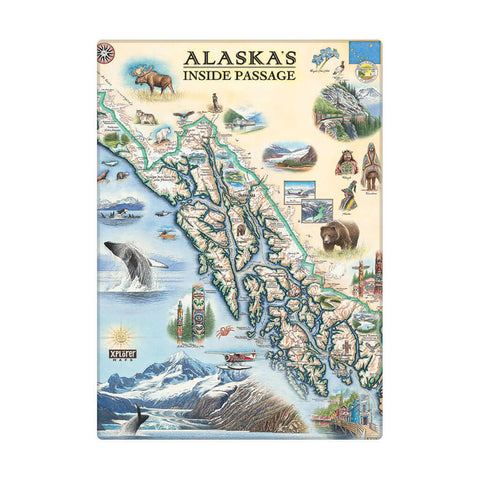 Inside Passage Magnet t features Island in the Sky, Panorama Point Overlook, Angel Arch, Chester Park, Pete’s Mesa, Colorado and Green River, Park Avenue, Double Arch, Balanced Rock, Tower Arch, Double O Arch, and Delicate Arch. Wildlife and plants includ