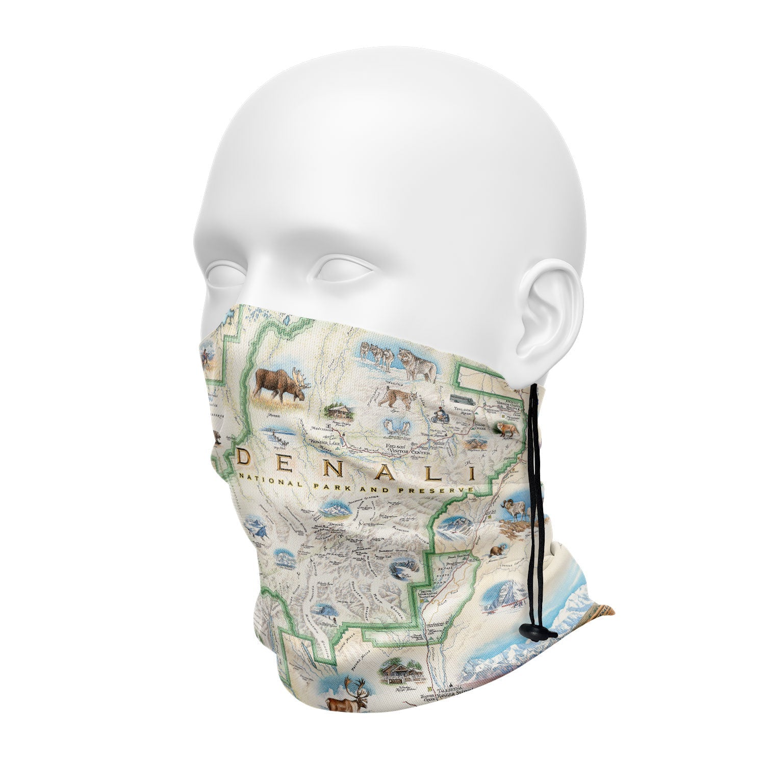 Denali National Park Map Neck Gaiters