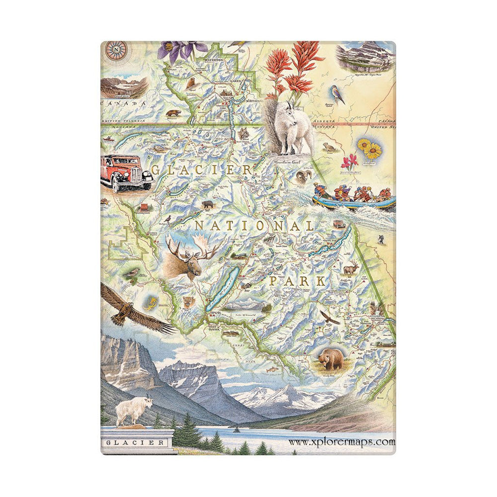 Glacier National Park Map Magnets