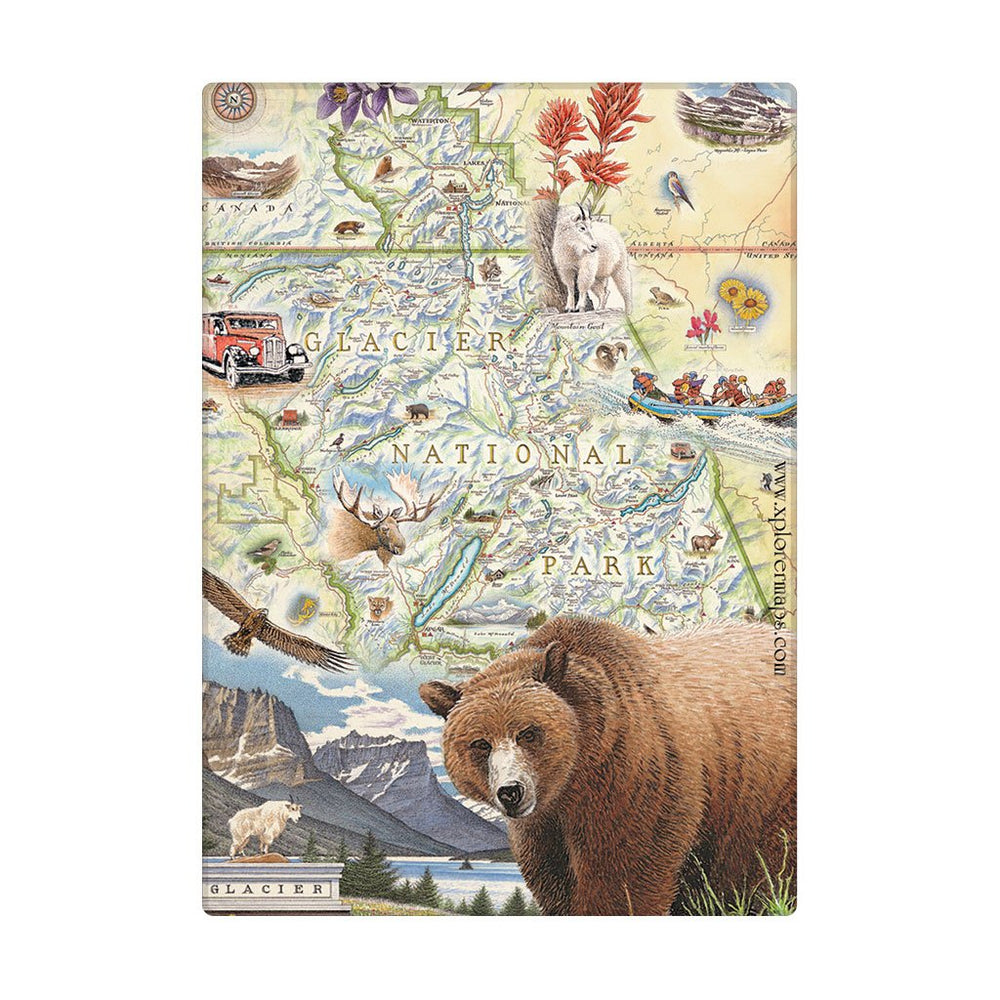Glacier National Park Map Magnets