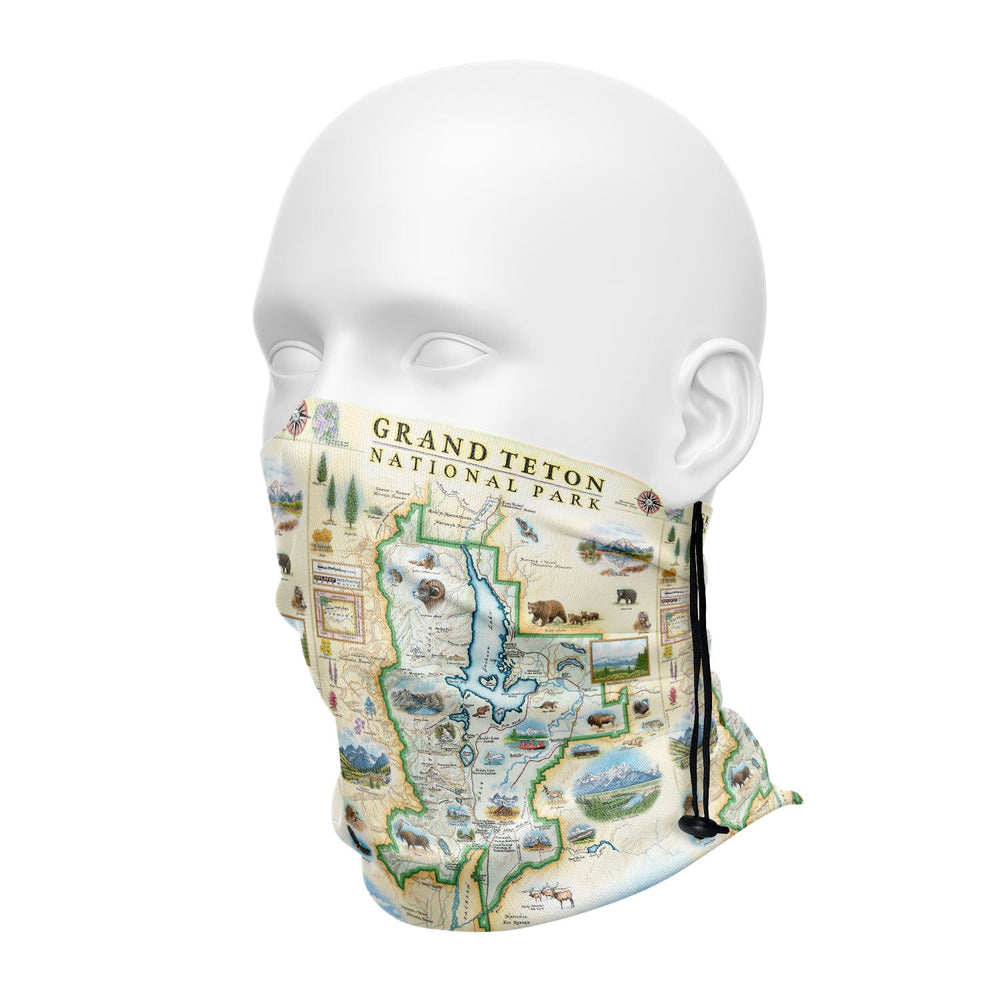 Grand Teton National Park Map Neck Gaiters