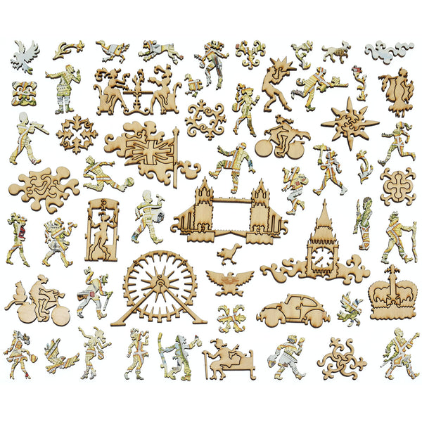 London City Map Wood Puzzle Jigsaw Pieces Ornate