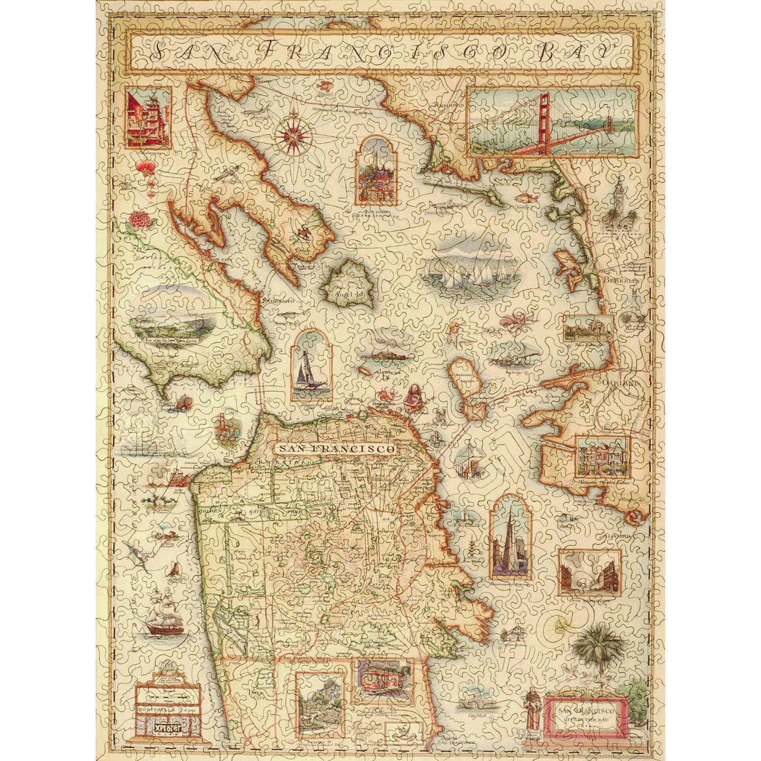 San Francisco Bay Map Wood Puzzle