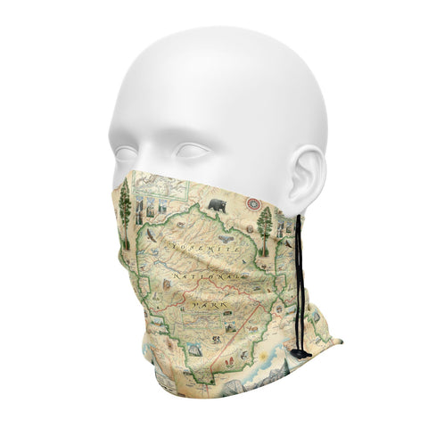 Yosemite National Park Map Neck Gaiters